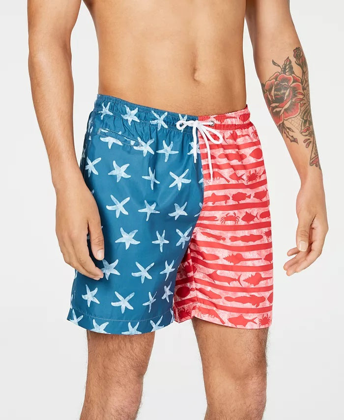 Trunks Surf &amp; Swim Co Calções de Banho Masculinos 6 Azul Tamanho XX-Grande
