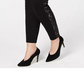 Calça de malha ponte listrada com lantejoulas plus size feminina INC International Concepts, preta, tamanho 14W