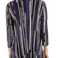 Blusa túnica feminina Alfani estampada com decote dividido, roxa, tamanho X-S