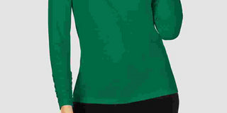 Blusa feminina Alfani com manga franzida, verde, tamanho médio