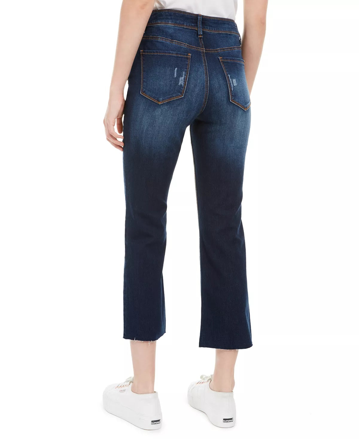 Calça jeans flare cropped rasgada Indigo Rein Junior, azul, tamanho 3