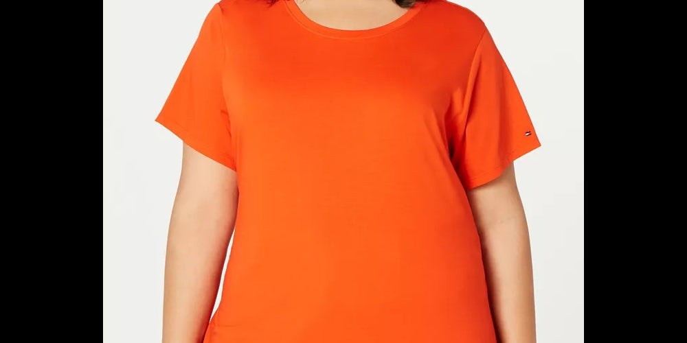 Tommy Hilfiger Top Plus com Amarração na Cintura Feminino Laranja Tamanho 2X
