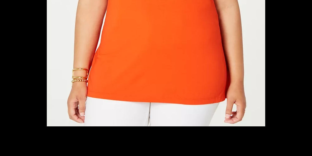 Tommy Hilfiger Top Plus com Amarração na Cintura Feminino Laranja Tamanho 2X