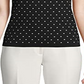 Suéter feminino sem mangas estampado Anne Klein, preto, tamanho X-S