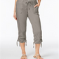 Calça cargo curta feminina INC International Concepts Curvy Fit, cinza, tamanho 10
