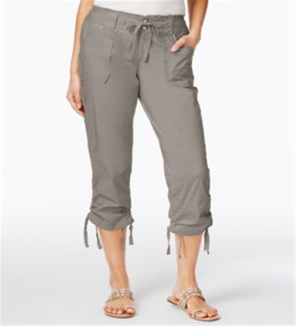 Calça cargo curta feminina INC International Concepts Curvy Fit, cinza, tamanho 10