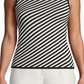 Anne Klein Regata Listrada Sem Mangas Feminina Preta Tamanho -XS