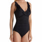 Ralph Lauren Maiô Feminino com Babados e Decote em V Preto Tamanho 6