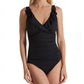 Ralph Lauren Maiô Feminino com Babados e Decote em V Preto Tamanho 6