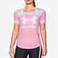 Camiseta feminina Under Armour Colorblocked Jersey - Rosa, tamanho XL