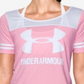 Camiseta feminina Under Armour Colorblocked Jersey - Rosa, tamanho XL