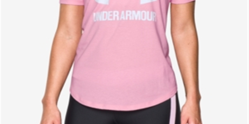 Camiseta feminina Under Armour Colorblocked Jersey - Rosa, tamanho XL
