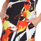 Vestido-camisa estampado feminino White Mark, preto/laranja/branco, tamanho grande