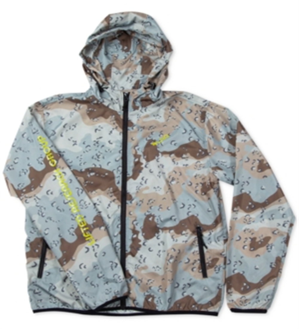 Jaqueta corta-vento masculina LRG com estampa camuflada do deserto, verde, tamanho G