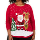 Karen Scott Suéter de Papai Noel Plus Size com Lantejoulas Vermelho Tamanho 0X Feminino