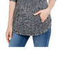 Suéter de malha com gola envelope e bolso canguru feminino Style &amp; Co, preto/branco, tamanho pequeno