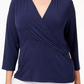Charter Club Feminino Plus Faux Wrap Hardware Top Berry Tamanho 0X