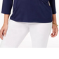Charter Club Feminino Plus Faux Wrap Hardware Top Berry Tamanho 0X