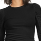Blusa feminina estilo pulôver bufante Bar III preta tamanho grande