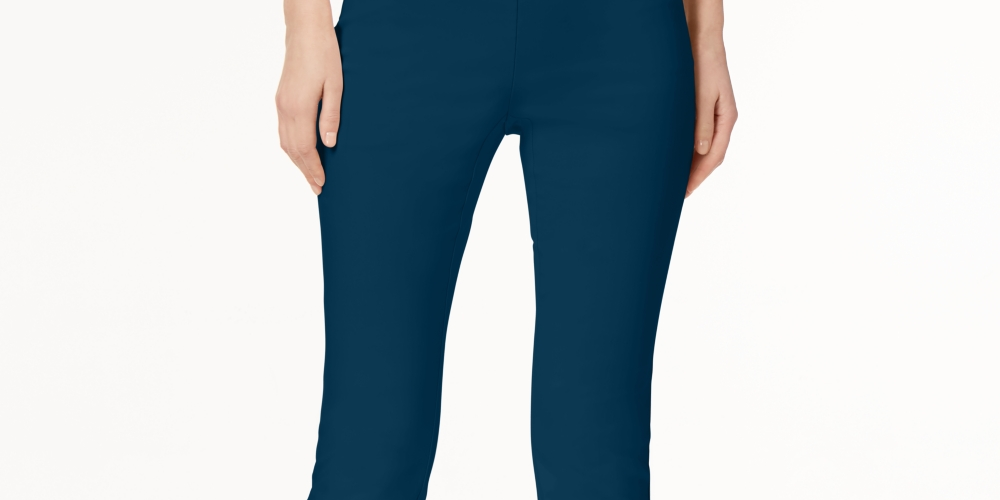 Calça skinny Alfani feminina com controle de barriga, tamanho 4, azul