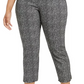 Calça curta estampada plus size Alfani feminina preta/branca tamanho 24W