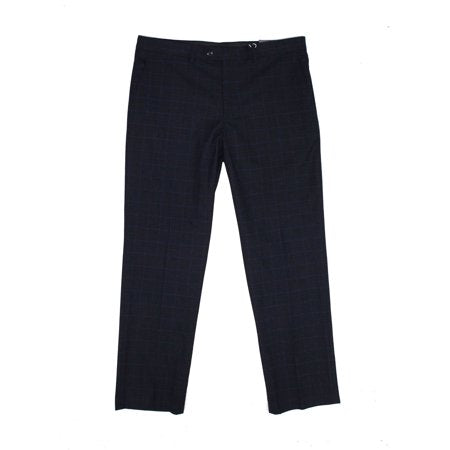 Calça social masculina Vince Camuto xadrez slim stretch preta tamanho 32x32
