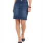 Saia jeans feminina de algodão estilo &amp; co, azul, tamanho 16