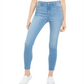 Calça jeans skinny feminina rosa celebridade, cintura alta, azul, tamanho 5