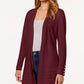 Cardigan feminino Charter Club com frente aberta, vermelho, tamanho grande