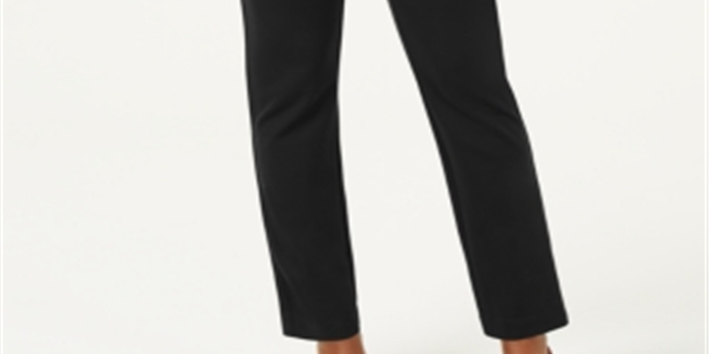 Calça skinny feminina Charter Club Ponte Knit preta tamanho 4 Petite