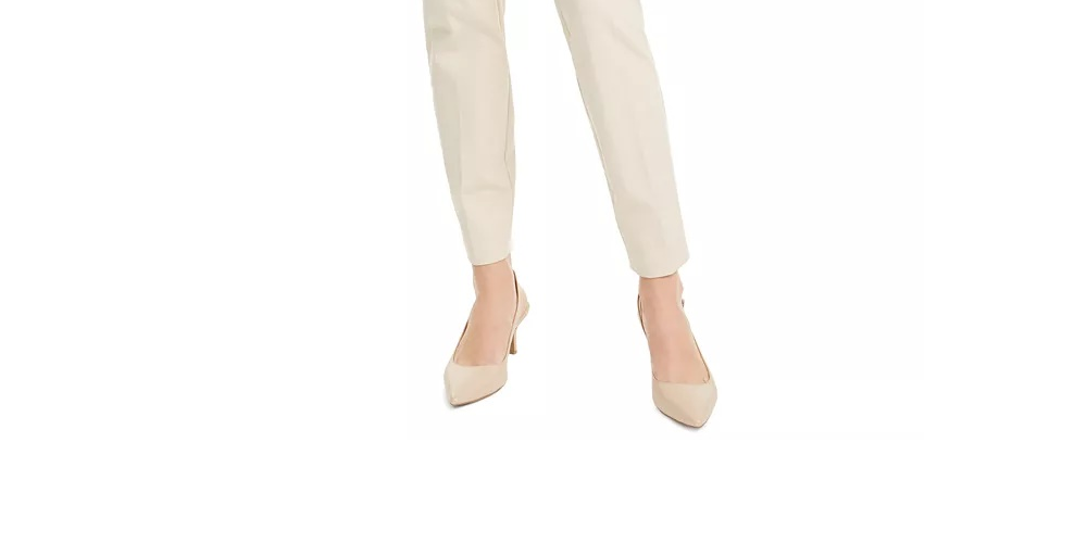 Calça skinny Alfani feminina Petite Comfort-Waist, bege, tamanho 14, pequena