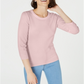 Camiseta feminina rosa com manga 3/4 Maison Jules, tamanho extragrande