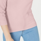 Camiseta feminina rosa com manga 3/4 Maison Jules, tamanho extragrande