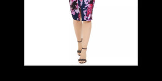 Vestido midi com decote em V e sem mangas floral Trina Turk feminino, tamanho 0, floral azul