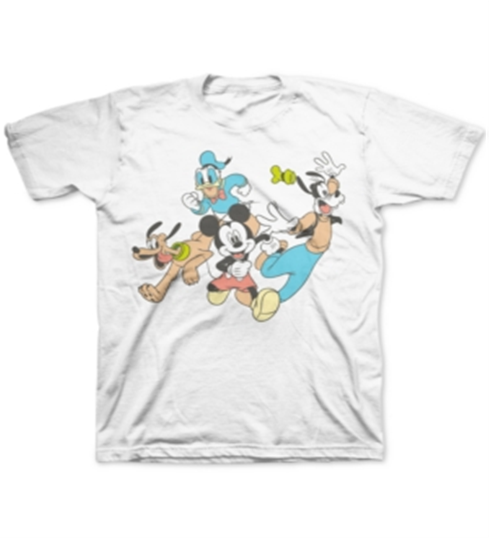 Camiseta infantil Disney Little Boy's Crew, branca, tamanho 5