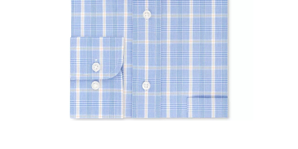 Camisa social masculina Eagle com gola xadrez, tamanho 15,5 x 34-35