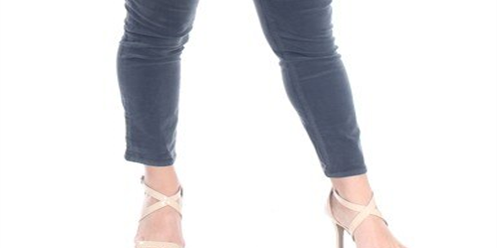 Calça de veludo cotelê com controle de barriga feminina Style &amp; Co, cinza, tamanho 10, pequena