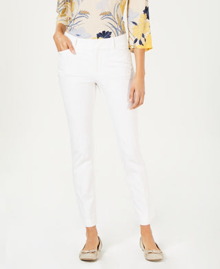 Calça feminina Charter Club Newport Tummy-Control Slim-Fit, branca, tamanho 14