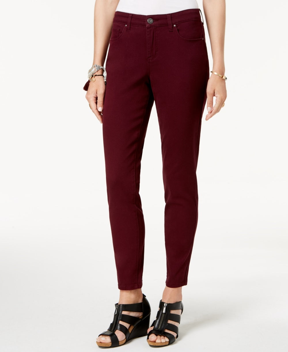Calça de pijama feminina Alfani Jacquard Slim vermelha tamanho 14 Petite