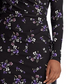 Vestido envelope feminino Ralph Lauren preto com estampa floral, manga comprida, decote em V, comprimento até o joelho, tamanho 0