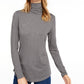 Blusa feminina de gola alta Maison Jules, cinza, tamanho médio