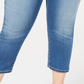 Calça jeans skinny curta Incfinity plus size feminina da INC International Concepts, azul, tamanho 14W