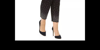 Calça jeans skinny feminina INC International Concepts com detalhes no tornozelo, preta, tamanho 28W