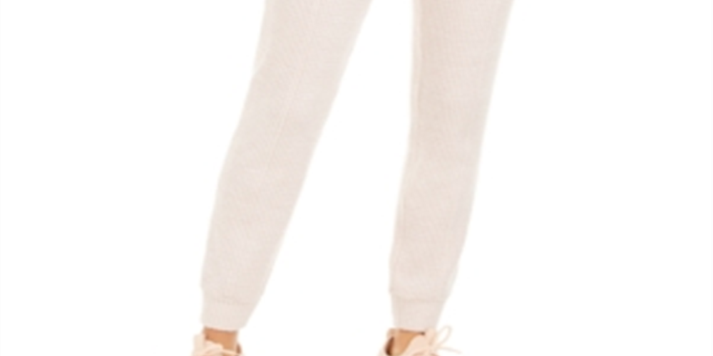 Calça de moletom feminina Ideology Waffle Knit, rosa, tamanho X-S