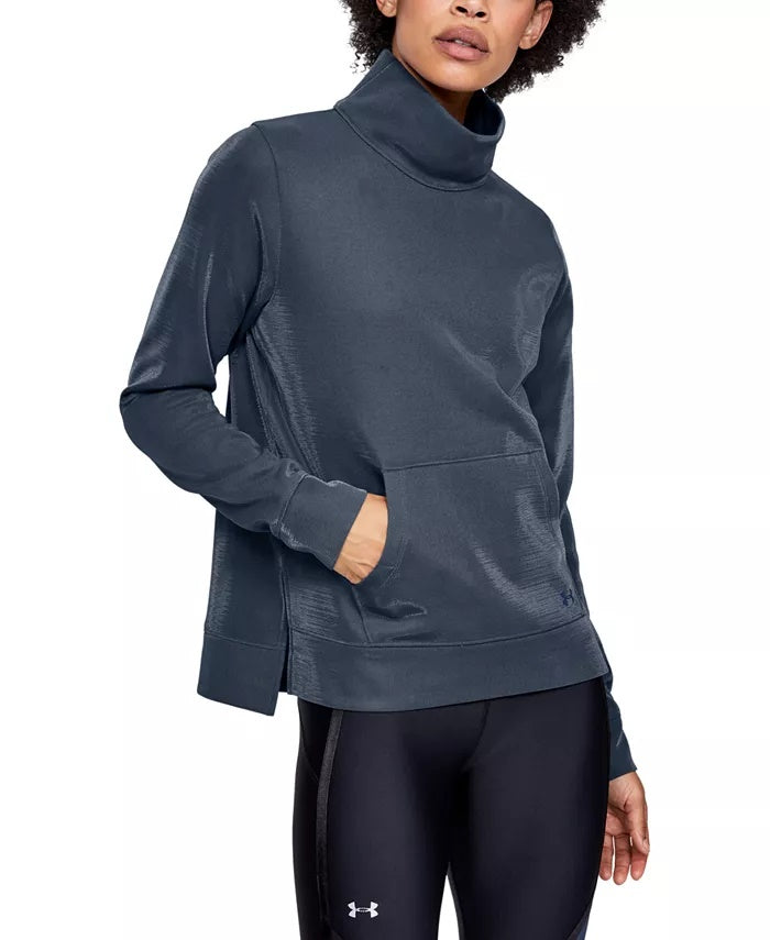 Moletom Feminino Under Armour Synthetic Fleece Mock Mirage Cinza Escuro Tamanho P