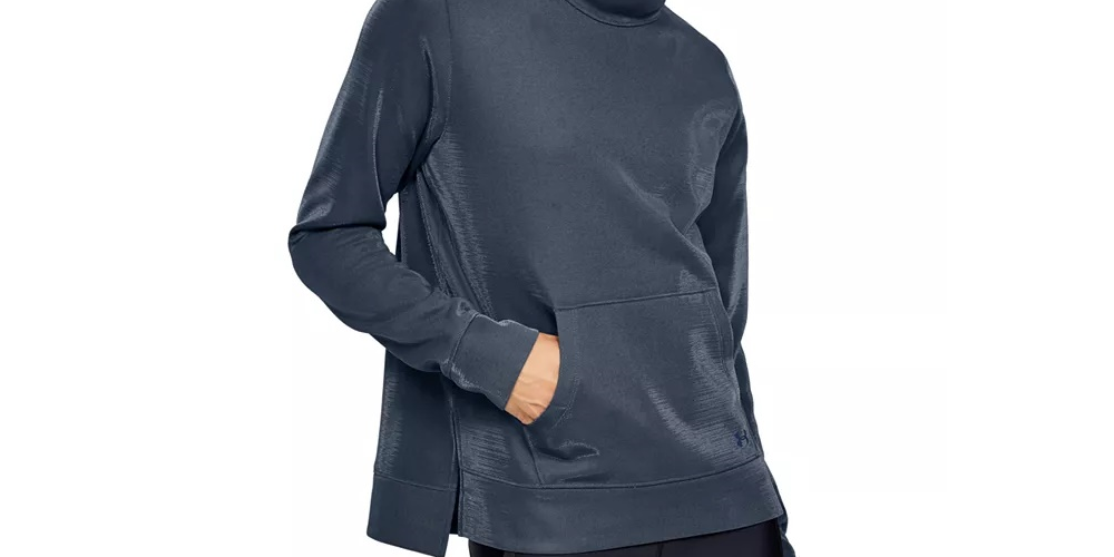 Moletom Feminino Under Armour Synthetic Fleece Mock Mirage Cinza Escuro Tamanho P