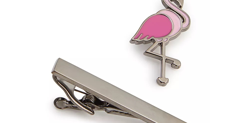 Conjunto de broche de lapela e barra de gravata Novel Idea masculino, rosa, tamanho regular