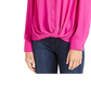 Blusa feminina com botões frontais e torcidos INC International Concepts, rosa, tamanho pequeno