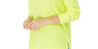 Ideology Women's Ribbed Cold Shoulder Top Yellow Size Small