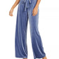 Calça feminina Paperbag de veludo smocked da INC International Concepts, tamanho azul-marinho, tamanho X-S
